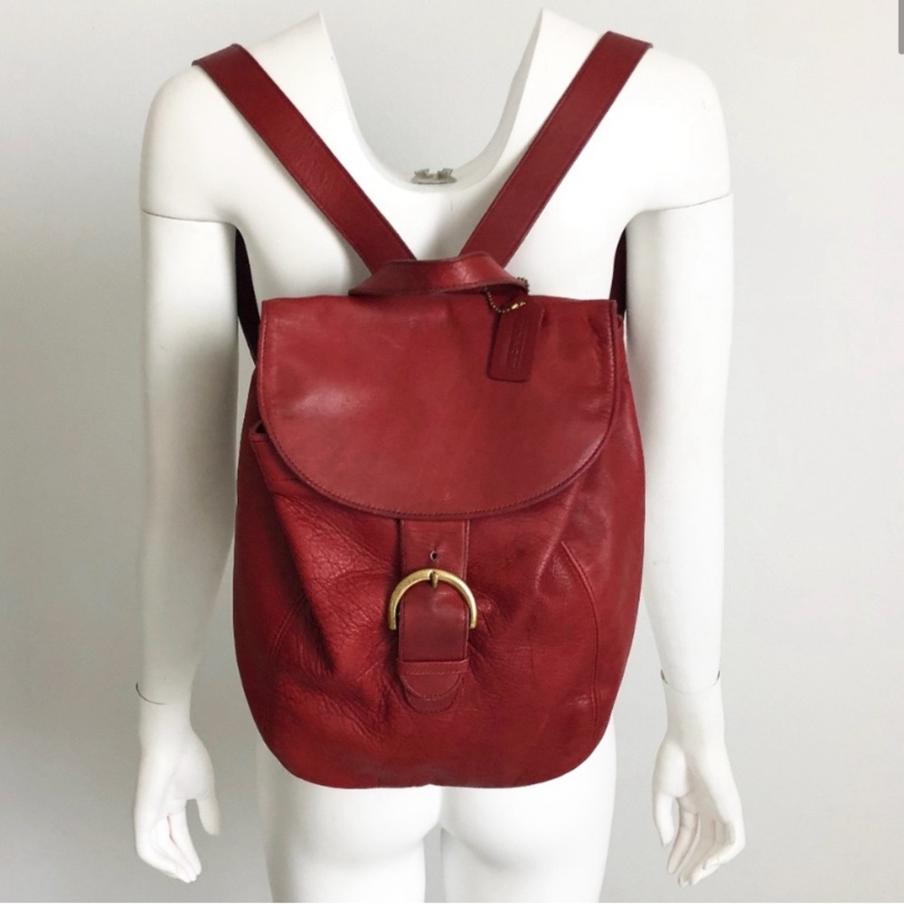 Vintage Coach Backpack Soho #4134 Red Leather
